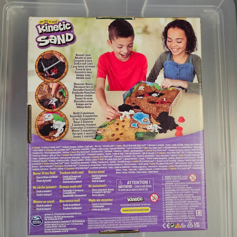 Kinetic Sand Dino Dig Playset with 10 Hidden Dinosaur Bones NWT - Picture 2 of 8